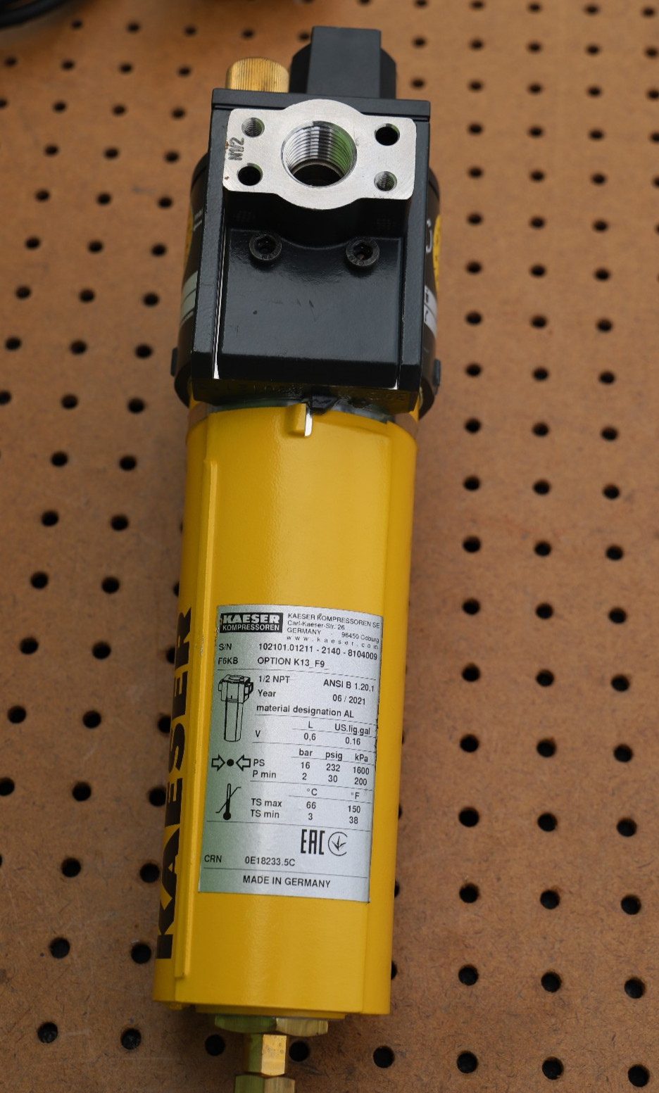 KAESER F6KB OPTION K13_F9 IN LINE COMPRESSED FILTER