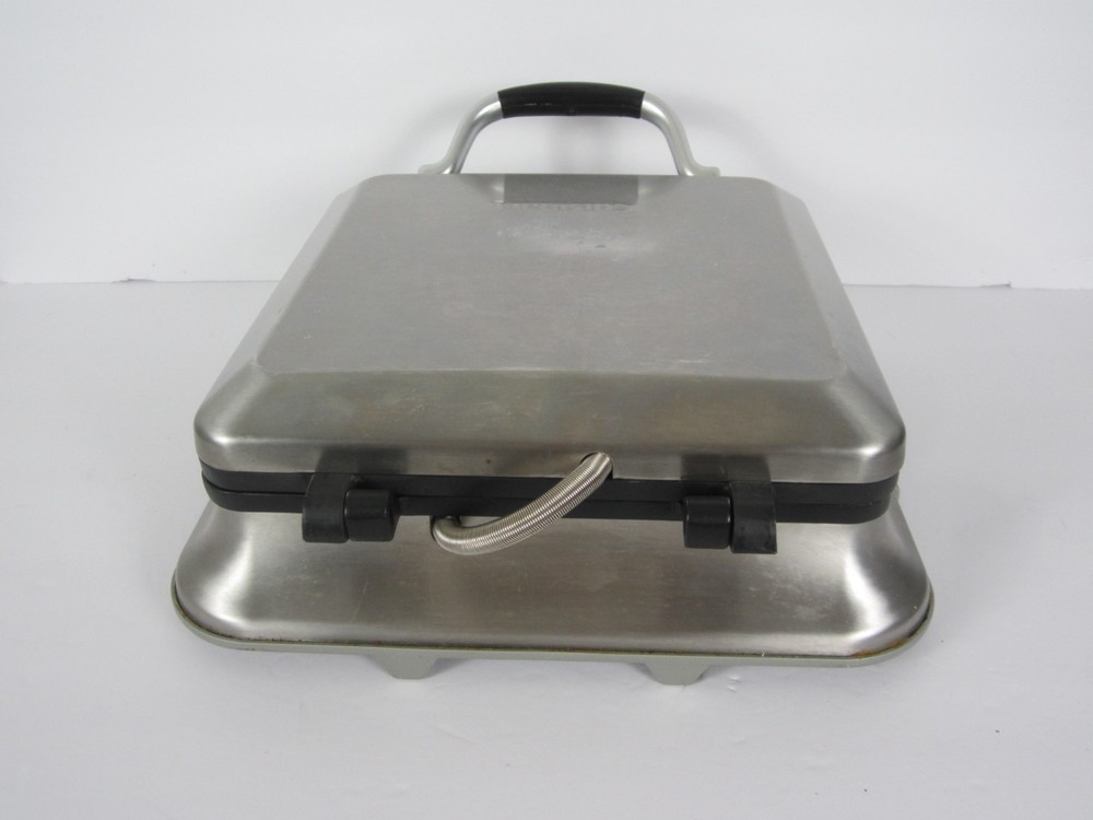 Cuisinart 4-Slice Square Belgian Waffle Maker WAF-4B Stainless Tested Working