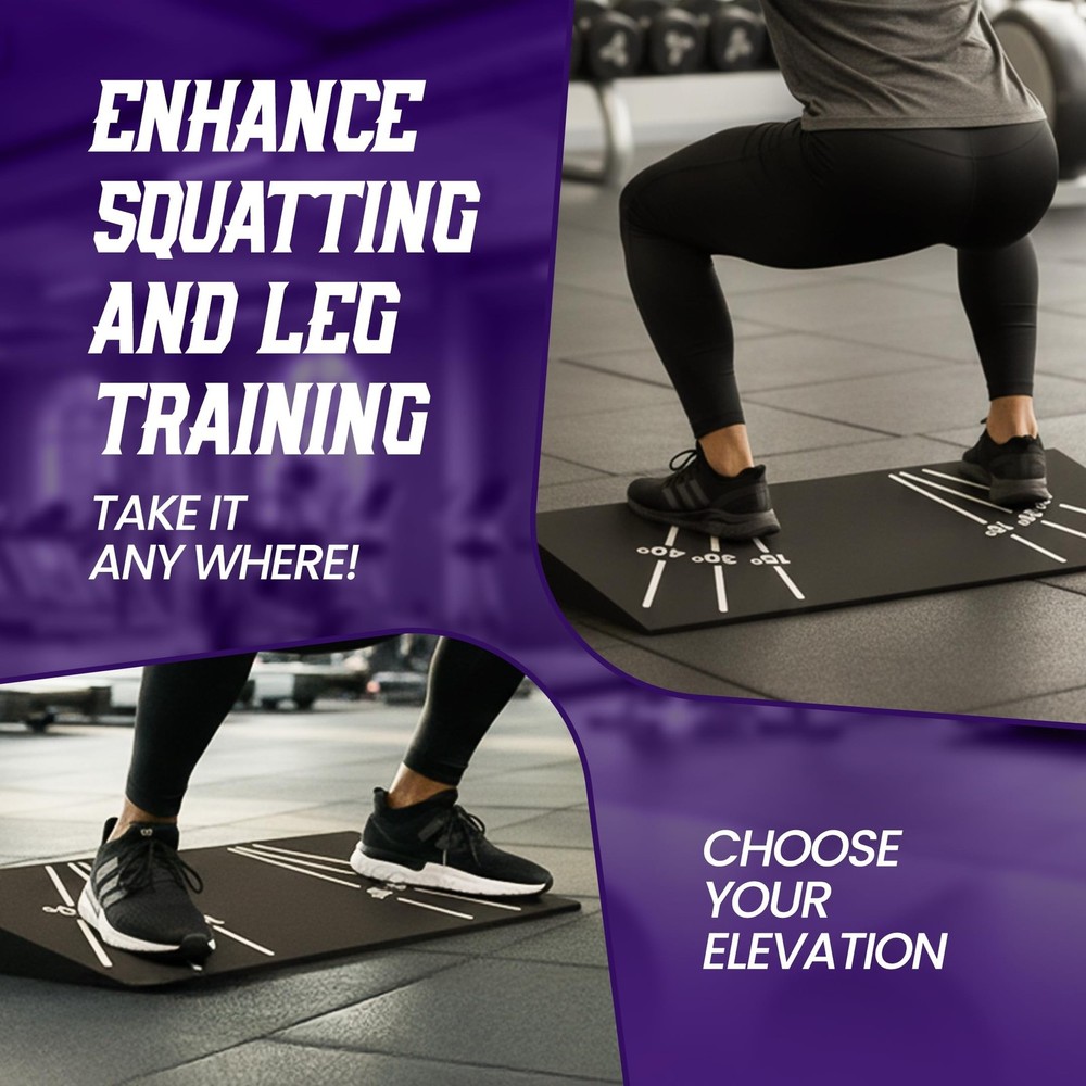 Squat Wedge Block - Adjustable Angle Ramp Blocks for Heel Elevated Squatting ...
