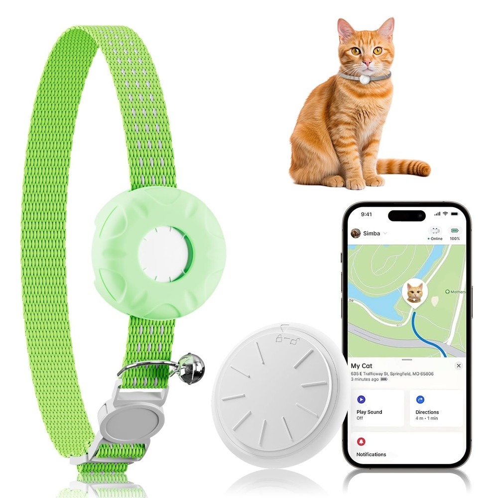 Cat Tracker, Waterproof Pet Tracker for Cats, Cat GPS Tracker Collar with Saf...
