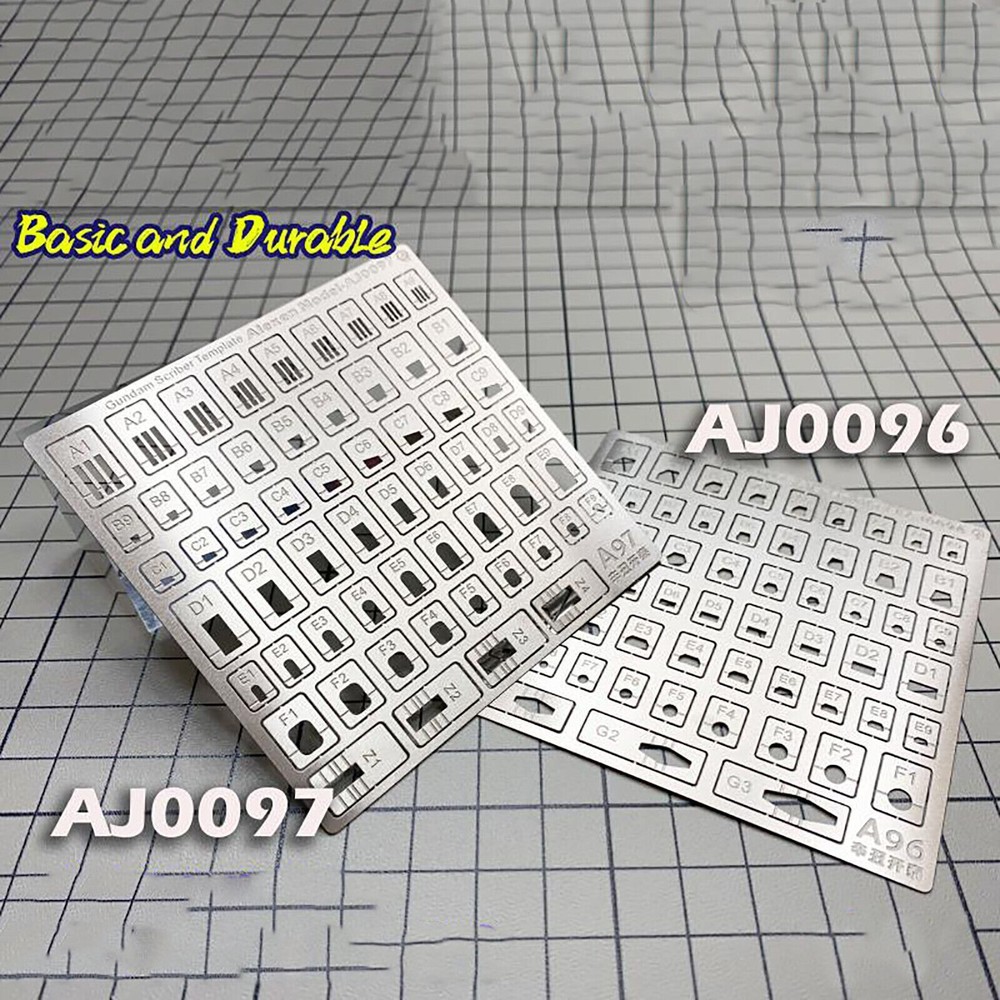 58in1 Flat Folding Engraved Scribing for Model Scriber Template Ruler