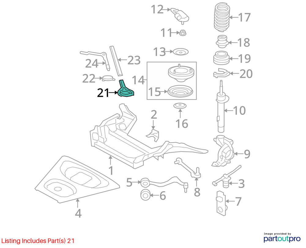 2008-2013 BMW M3 E92 Front Left Strut Tower Brace Ring Bracket Mount OEM