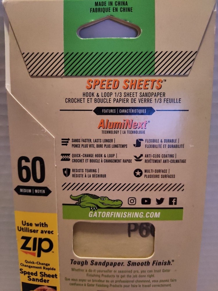 Gator 60 Medium 7241-012 6 PC's Sand Paper Speed Sheets