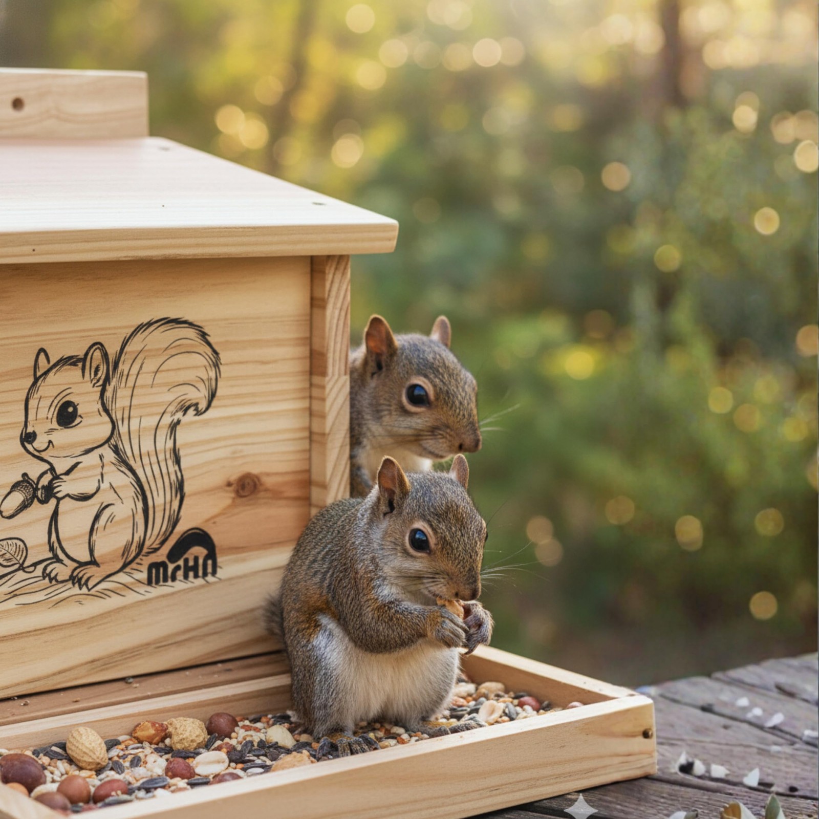 MrHN Small Squirrel House - Easy Assembly Nesting Box for Outside Wildlife