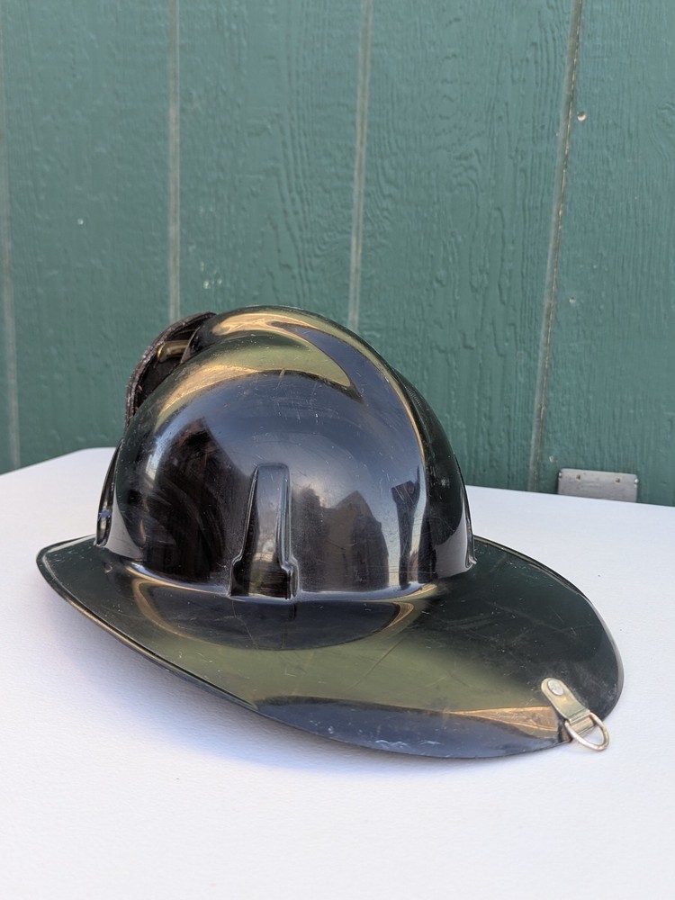 Firefighter Fireman's Helmet Engine Co. PFD # 1 MSA Black Helmet Patch W Strap