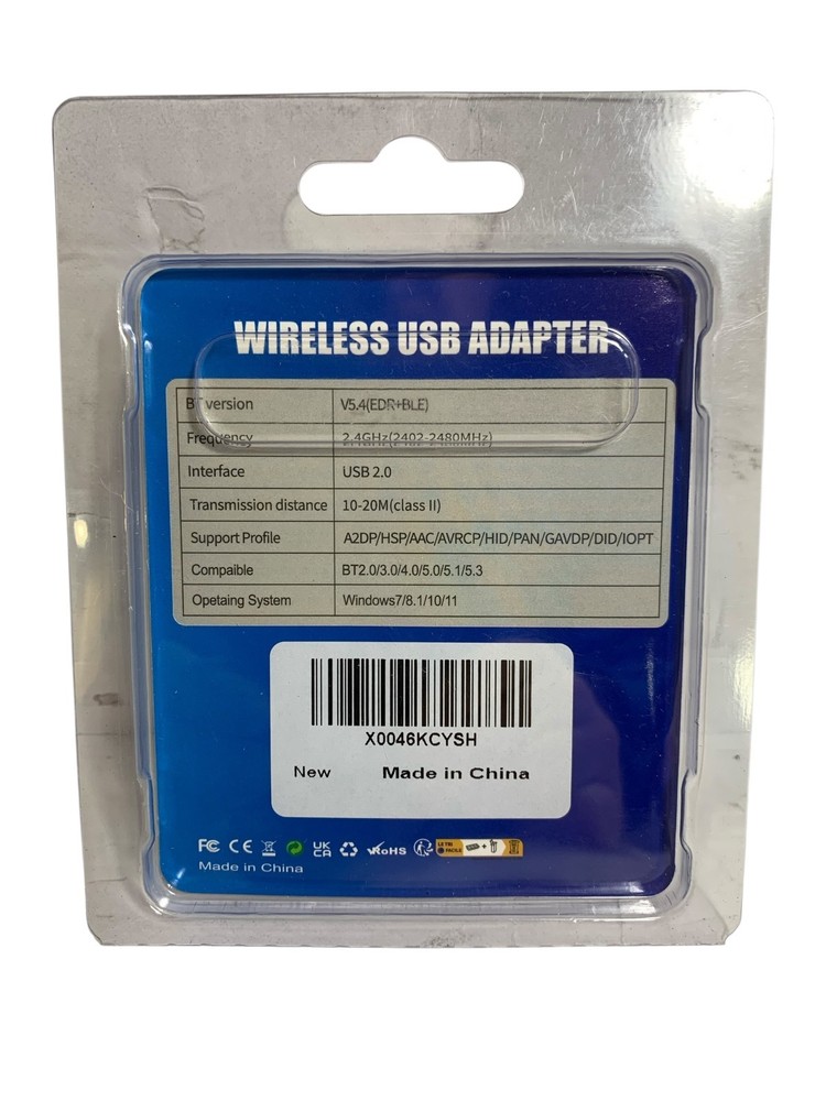 USB Bluetooth 5.4 Wireless Adapter Dongle Receiver - Mouse KB Headset Stereo