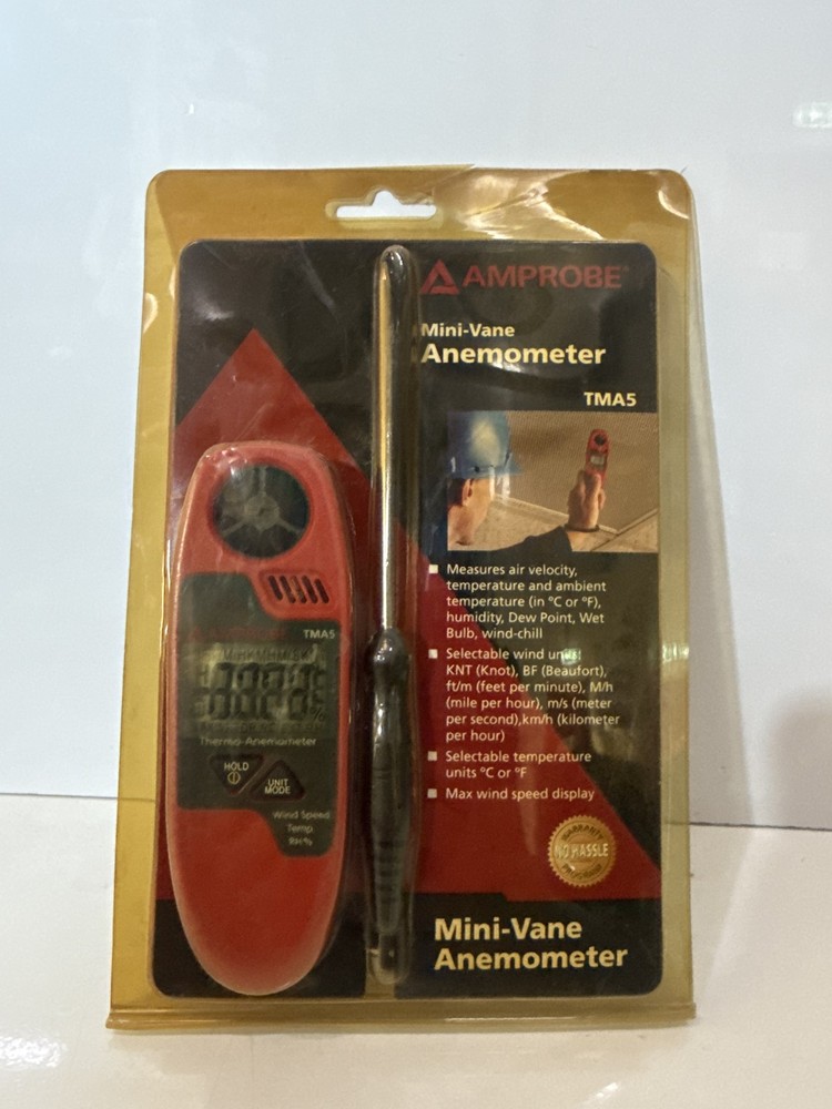 Amprobe TMA5 Mini-Vane Anemometer Air Velocity & Temperature Meter