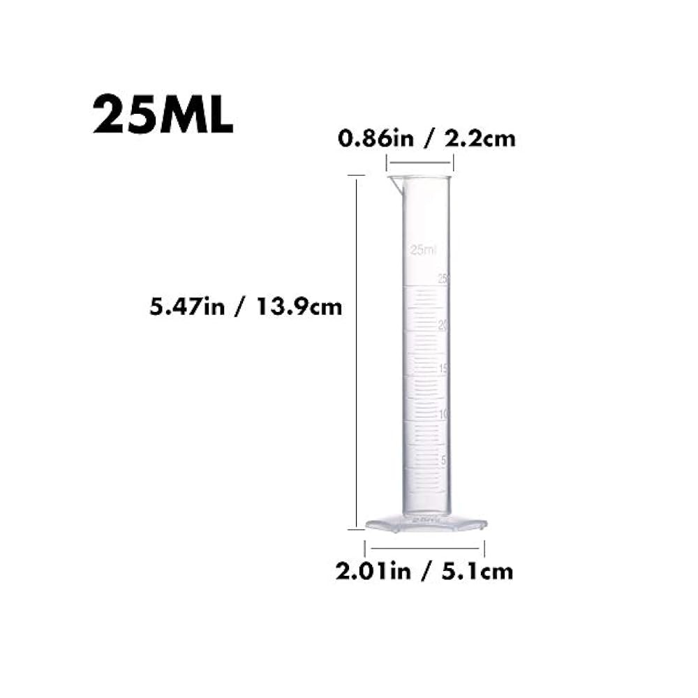 Polypropylene Test Tubes, 4 Sizes, Ideal for Lab Experiments & Measuring