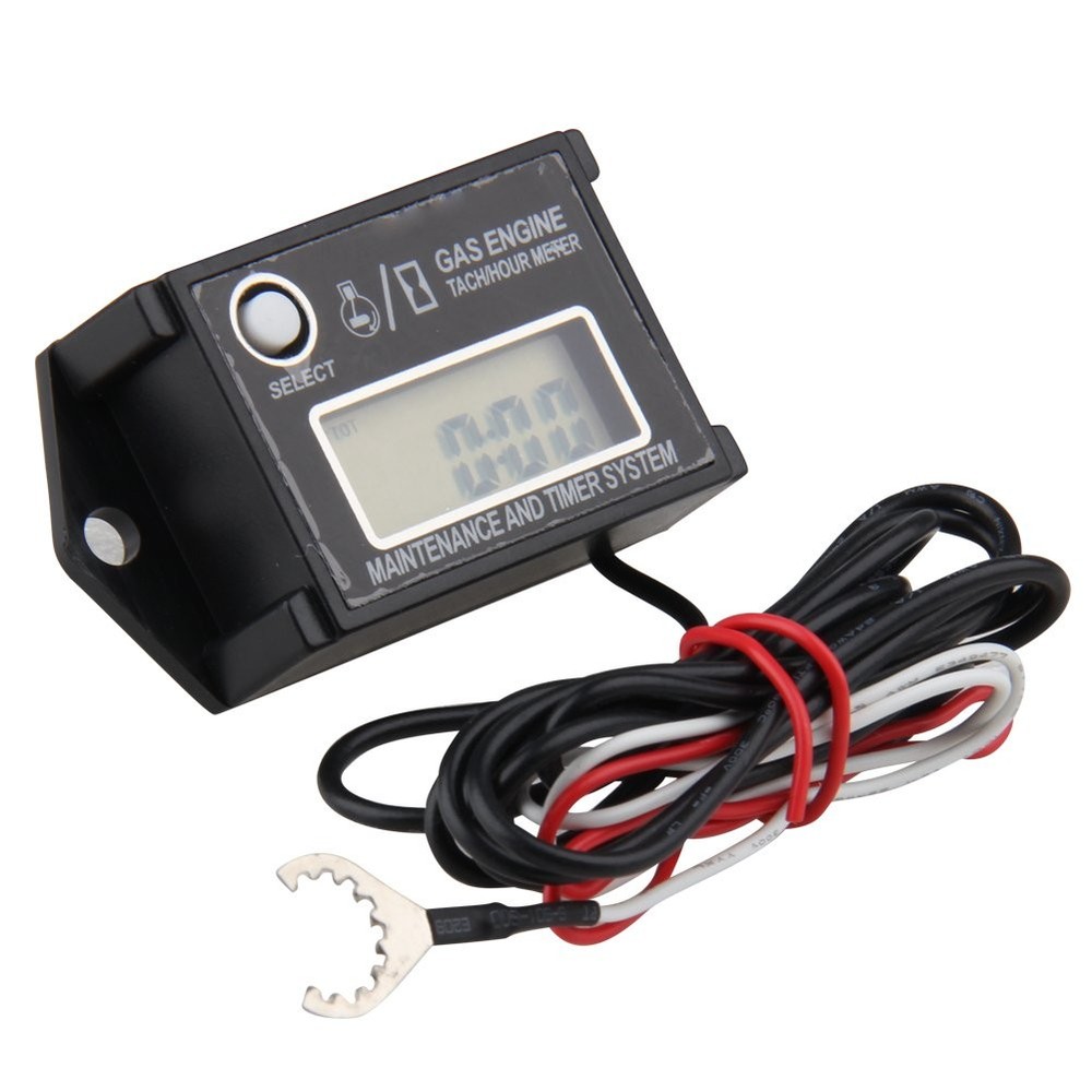 Waterproof IP68 Digital Tiny Tachometer Hour Meter Resettable Job Timer+Battery