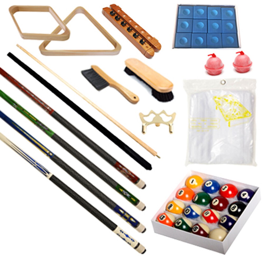 Pool Table Premium Billiard Accessory Kit Pool Cues Tips Bridge Ball Sets Kit-2