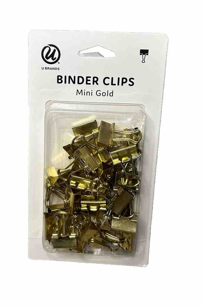 U Brands ~ Mini GOLD Binder Clips ~ NEW ~