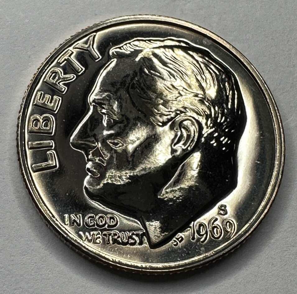 1969-S Roosevelt Dime Proof 10cent Coin from US Mint Proof Set
