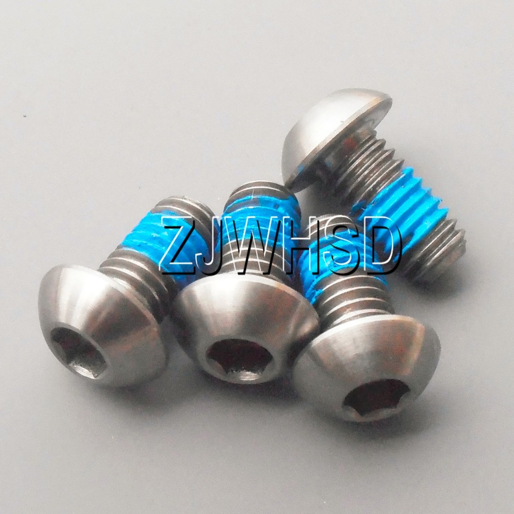 4pcs M6 x 12 Ti Titanium Screw Bolt Allen hex Socket Button head + ThreadLocker