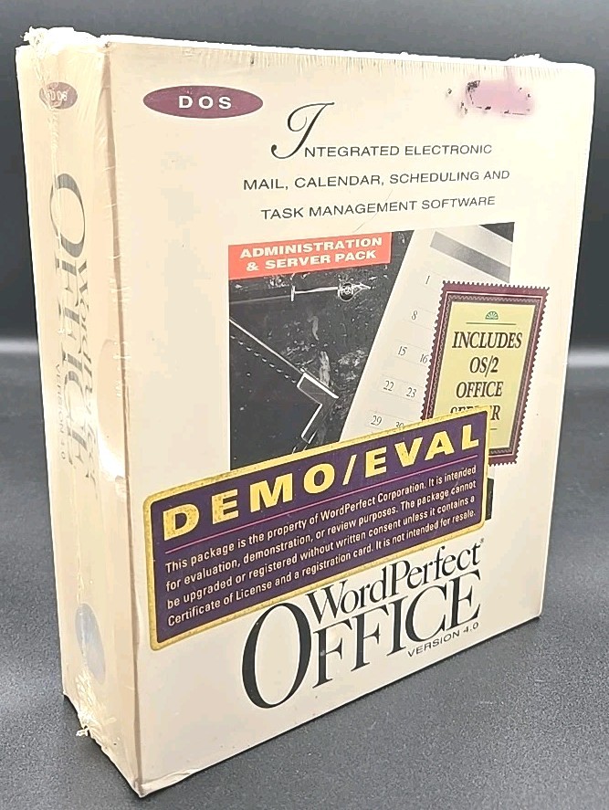 WordPerfect Office Version 4.0 DOS Version 4.0 PC Program Software New NOS 1993