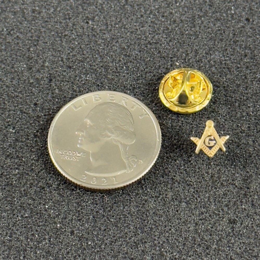 Masonic Lodge Compass Square Emblem Tiny Membership Screw Back Pin #52266