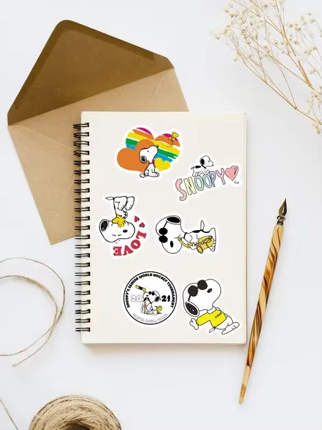 Snoopy Stickers Peanuts 50 Pack Set Waterproof Cute Decal Sticker Set Woodstock