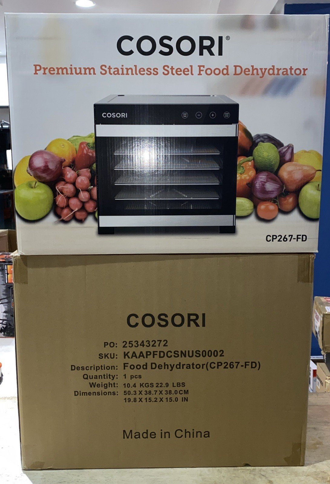 COSORI 600W Food Dehydrator 6.5" Trays Jerky Fruit Meat Dryer 165°F Silver