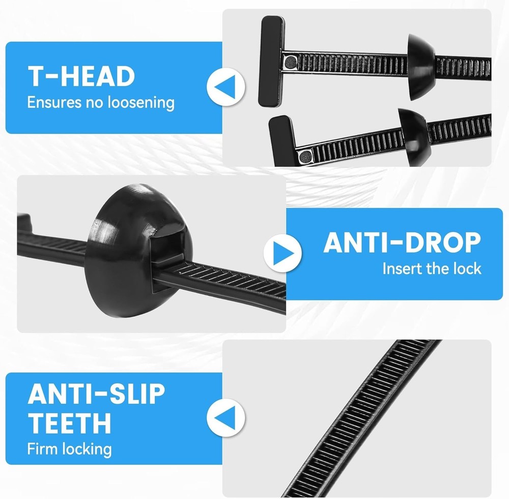 Quick Install Nylon Zip Ties - 400 Pcs UV Resistant Fasteners for Projects