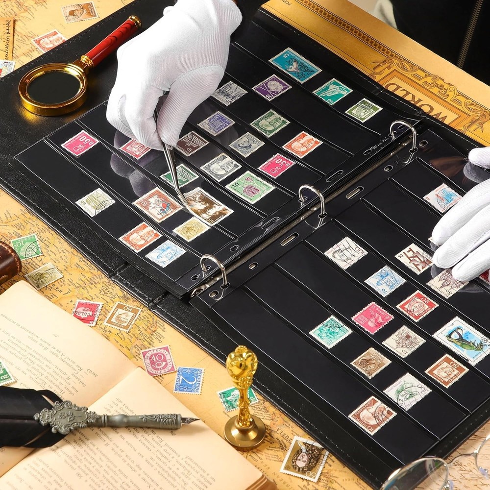 Standard Stamp Collecting Pages, 5 Sheets with 10 Pages and 9 Hole Compatibility