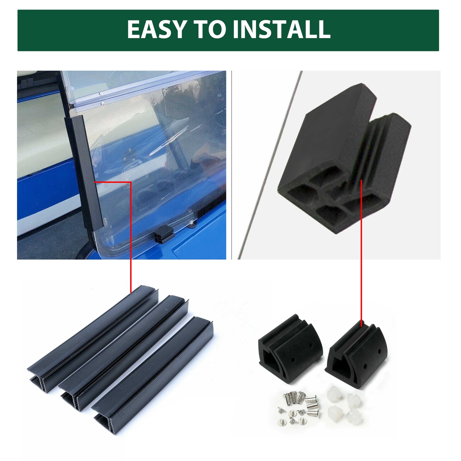 Clear Folding Windshield For 1995-2003 Yamaha G14 G16 G19 Golf Cart Part PC