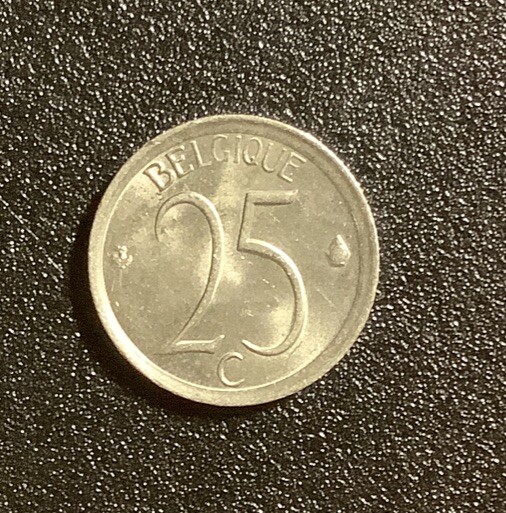 1964 Belgium 25 Centimes Coin