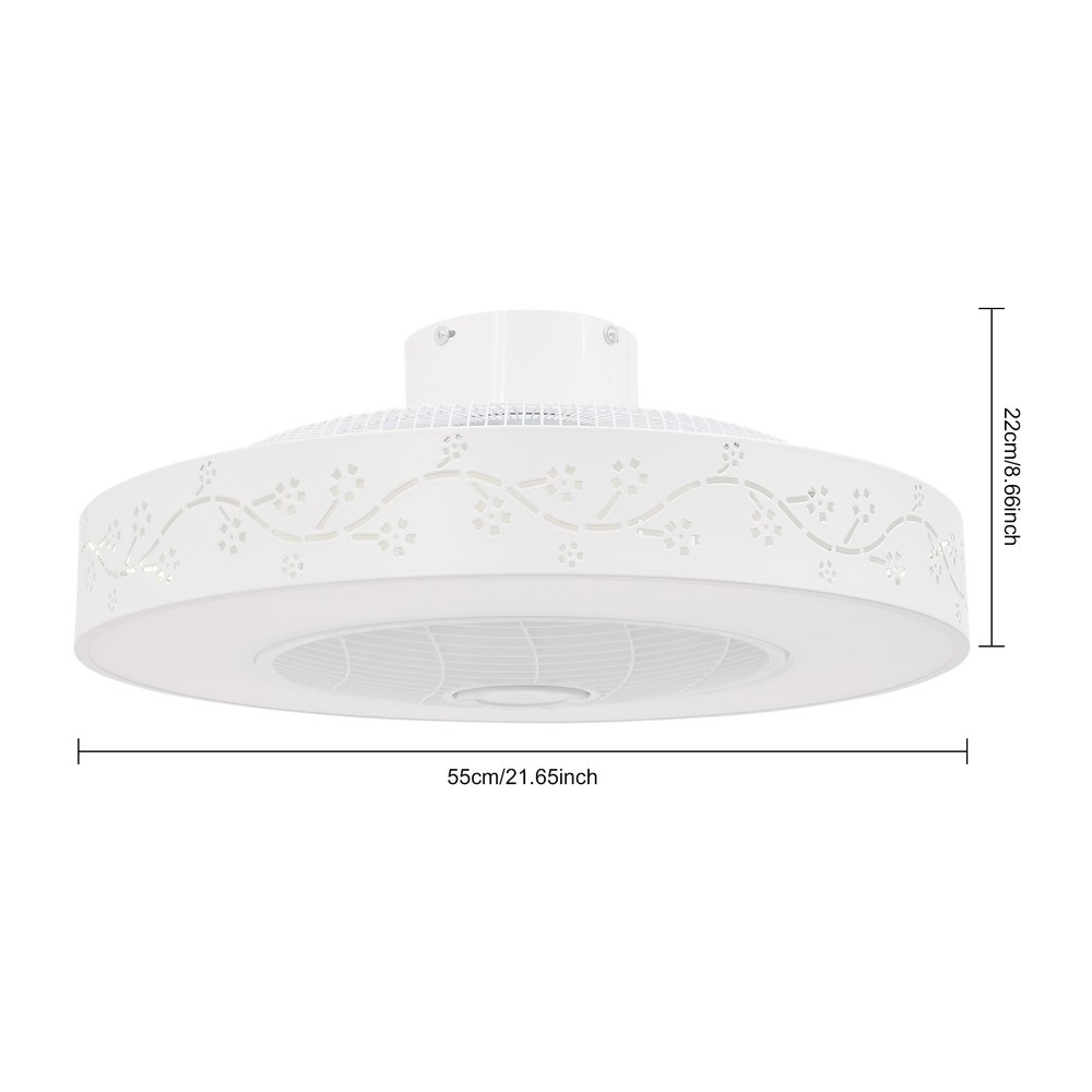 22" Ultra-thin LED Ceiling Fan Light Remote Control Flush Mount Ceiling Fan Lamp