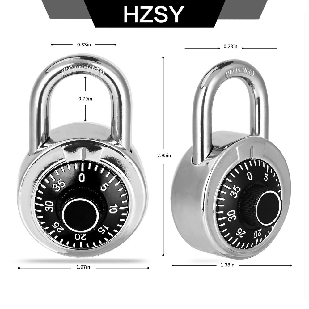 HZSY Combination Padlock 12 Pack, Fixed Dial Combination Padlock with Differe...