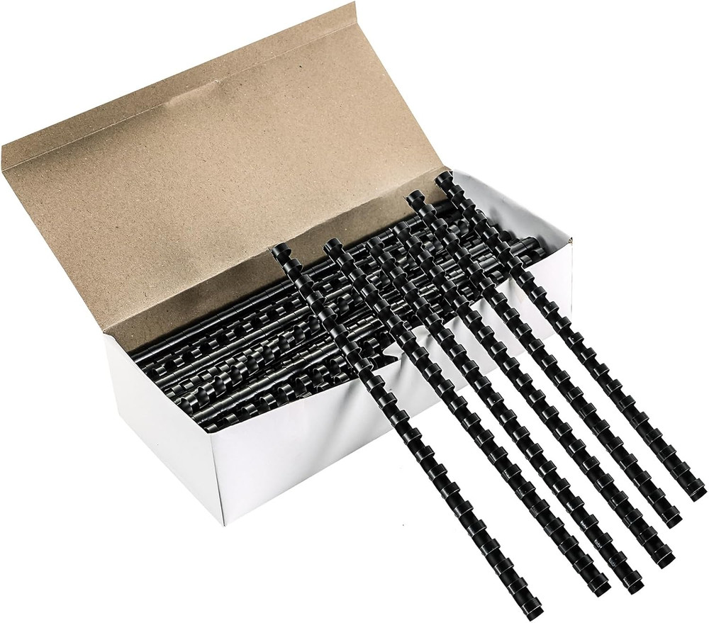 100PCS 21 Ring Plastic Comb Binding Spines 1/2 Inch Diameter, 65 Sheet Capaci...