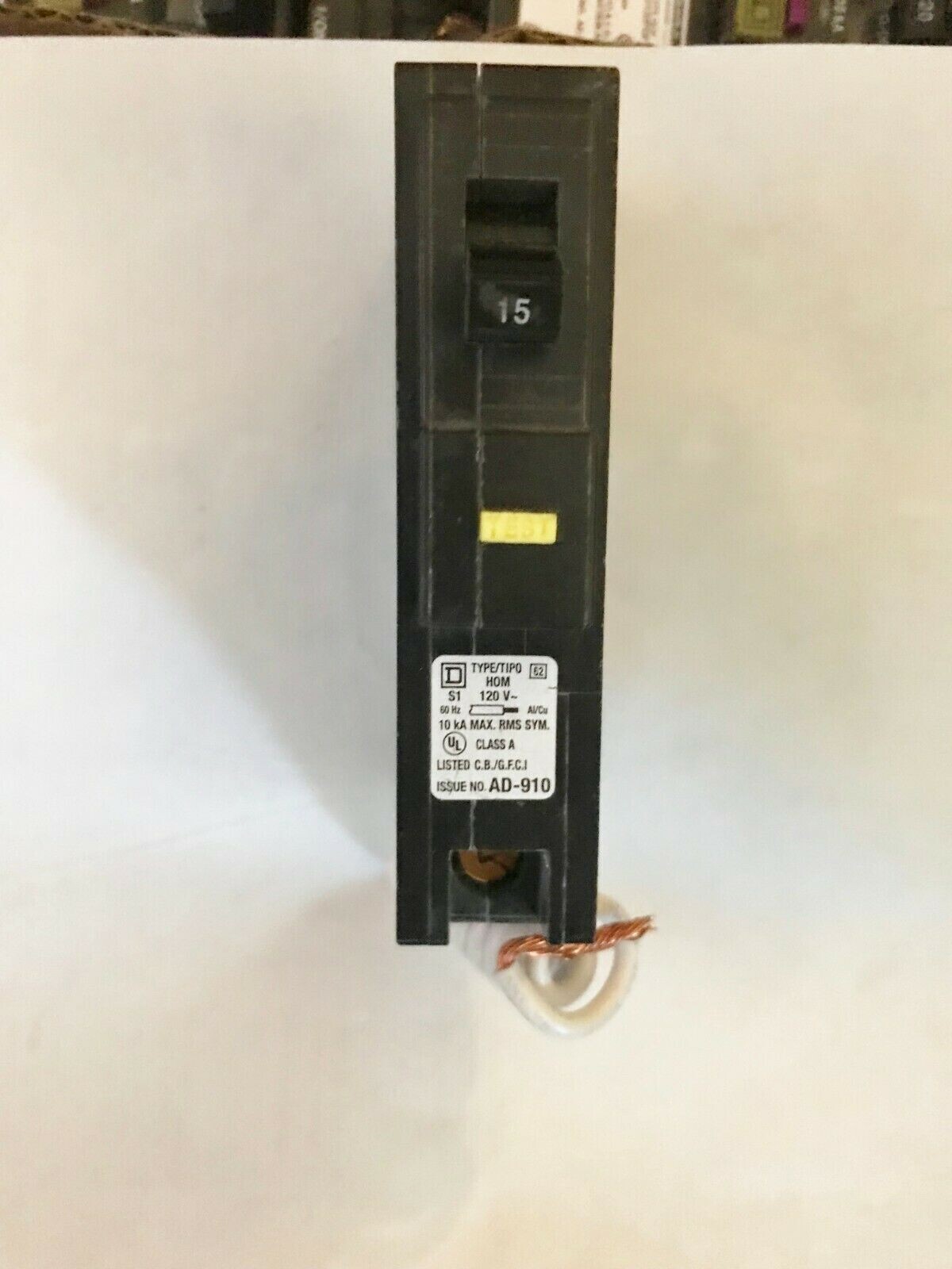 1 SQUARE D HOMELINE HOM115GFI HOM115GFIC 15A GFCI CIRCUIT BREAKER