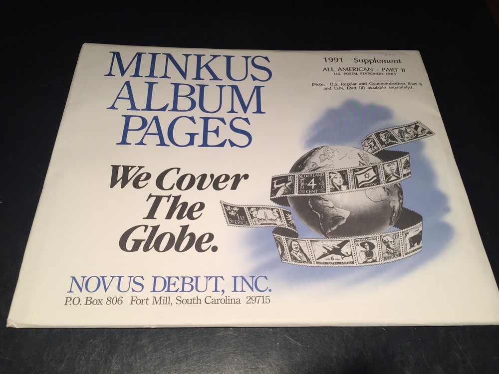 New Minkus All American United States Stamp Album Supplement Pages- 1991 Part 2