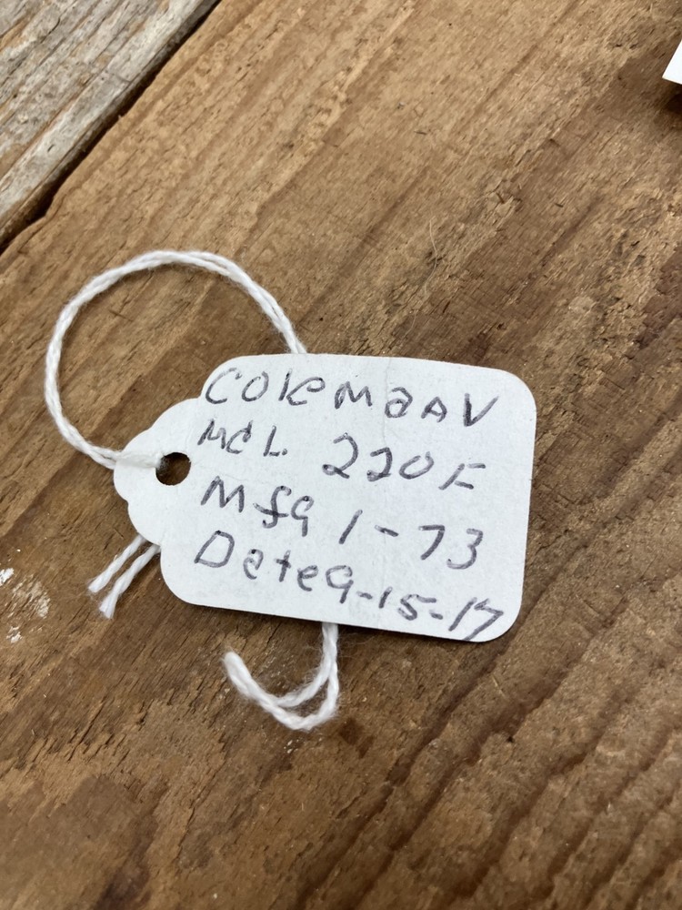 VTG Coleman Lantern Double Mantle Model 220F with Globe Dated 1/73- Untested