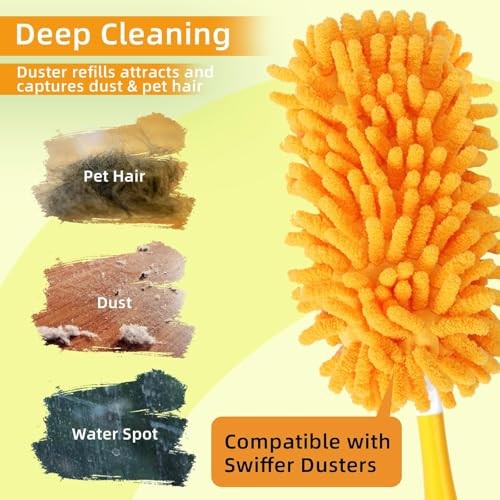 Reusable Duster Refill Compatible with Swiffer Duster Kit - Pet 4 Pack(orange)