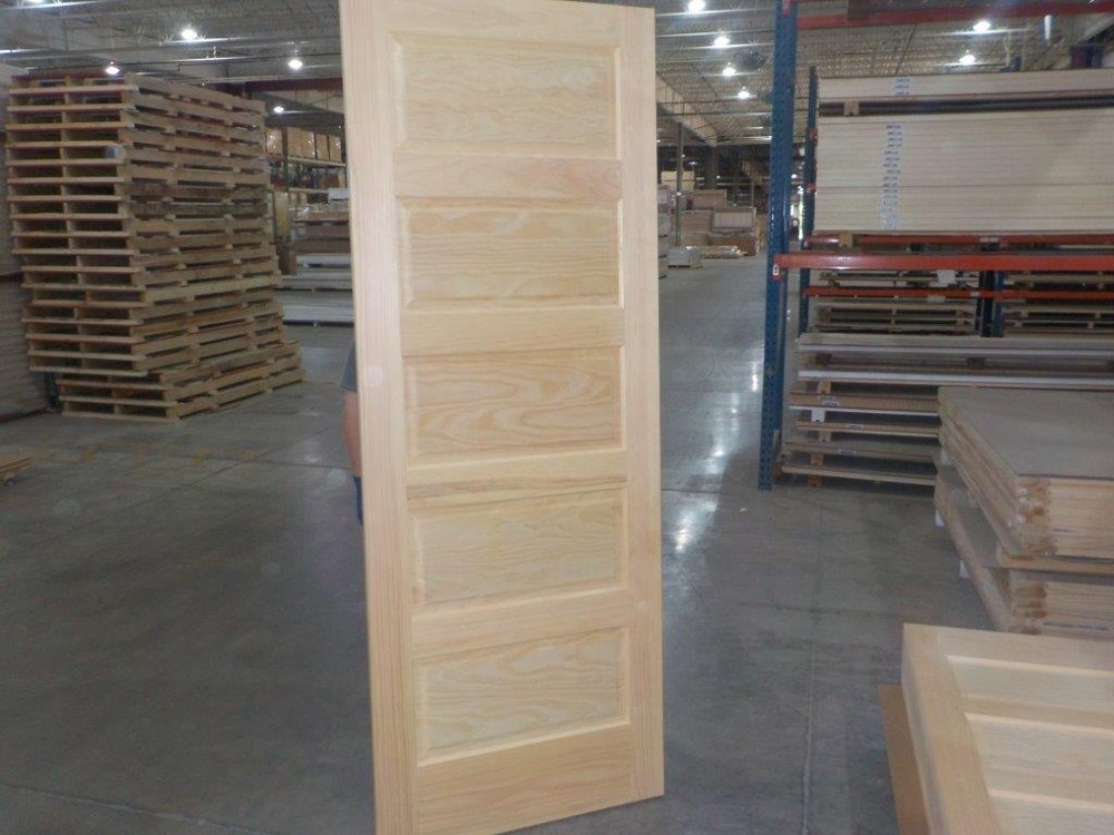 5 Panel Clear Pine Craftsman Raised Panel Stain Grade Solid Core Interior Doors