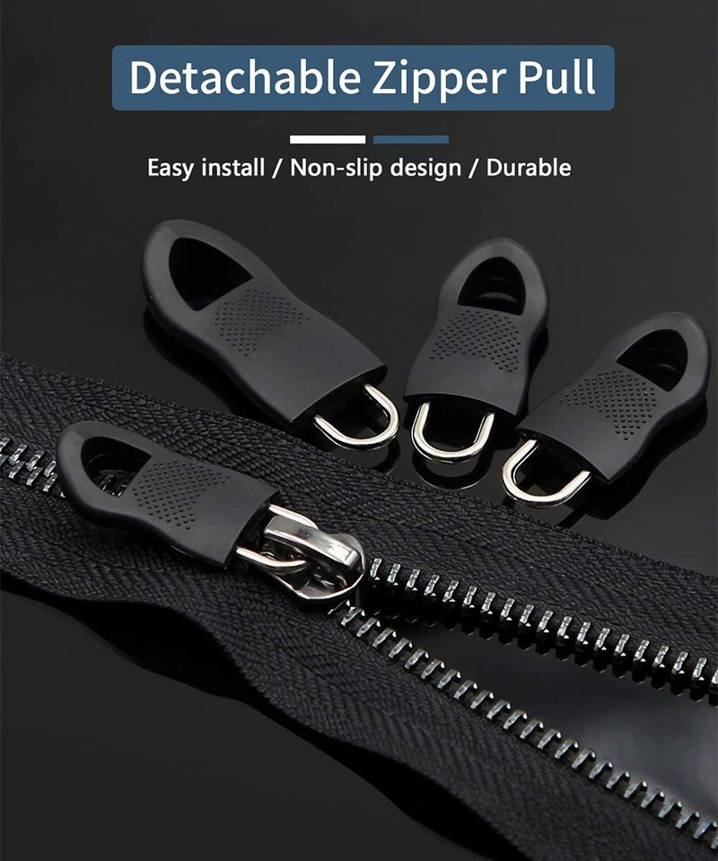 4 PCS Detachable Zipper Pull Replacement Zippers Pull Tabs Zipper Sliders Repair