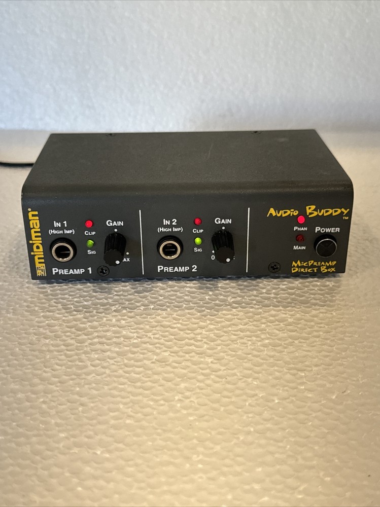 Midiman Audio Buddy 2 Channel Microphone Mic Preamp & Direct Box Phantom Power