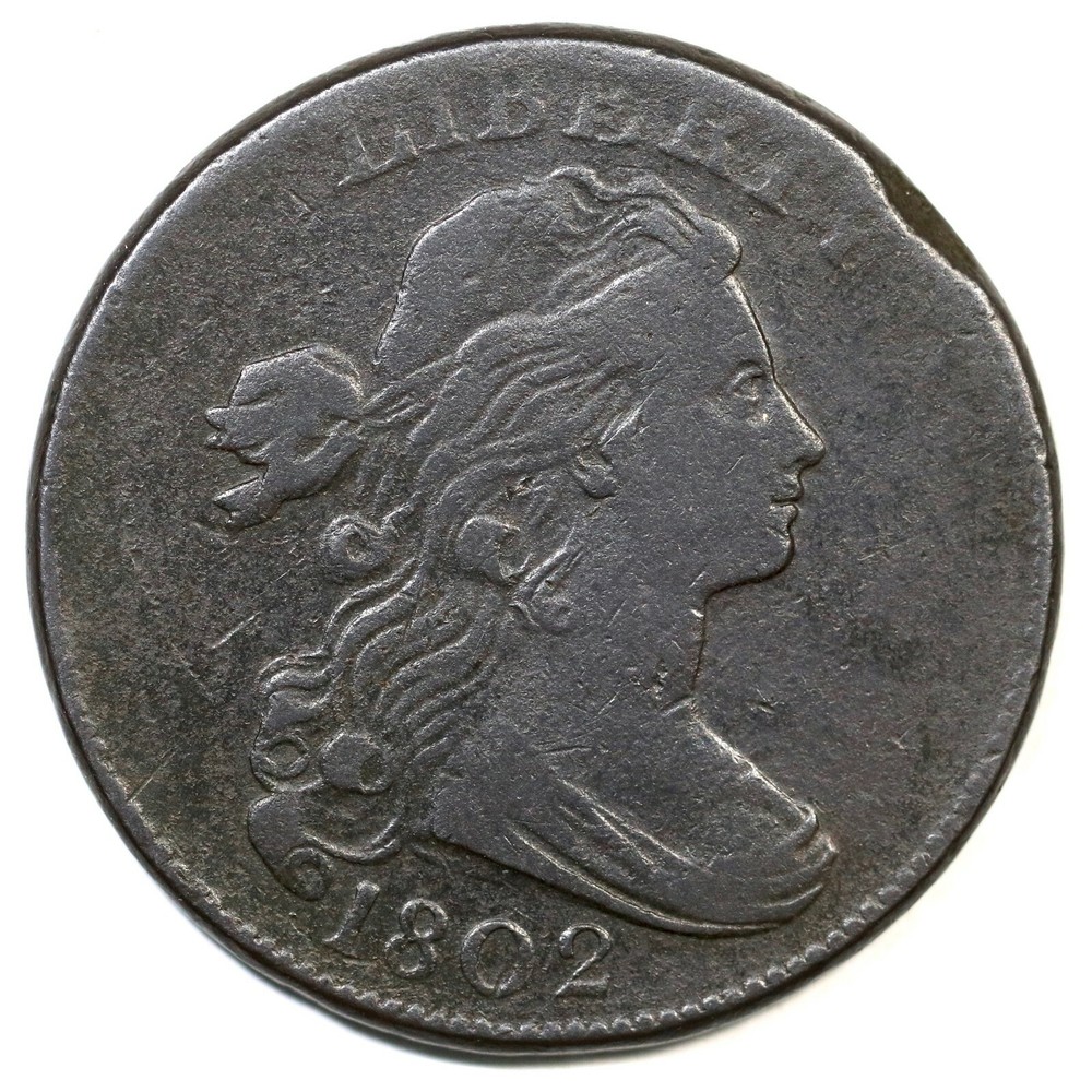 1802 S-238 R-4 Draped Bust Large Cent Coin 1c