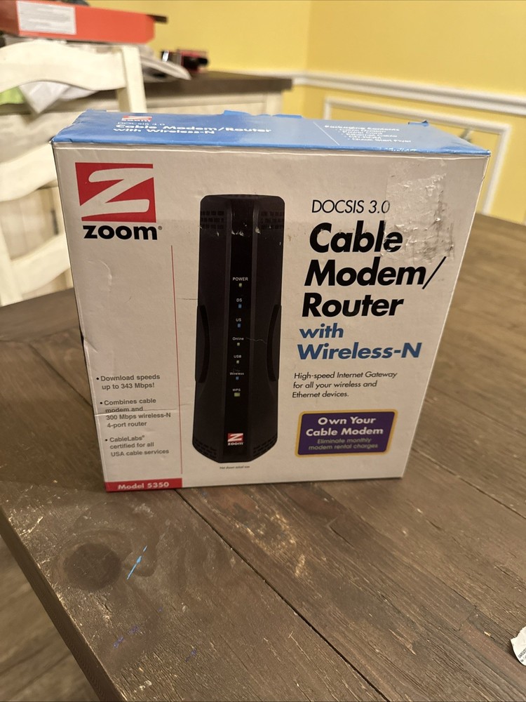 ZOOM DOCSIS 3.0 Cable/Modem Router Wireless-N Model 5350