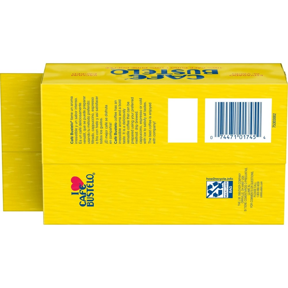 ( 2 Pack ) Cafe Bustelo Ground Coffee, Dark Roast, 16 oz Brick