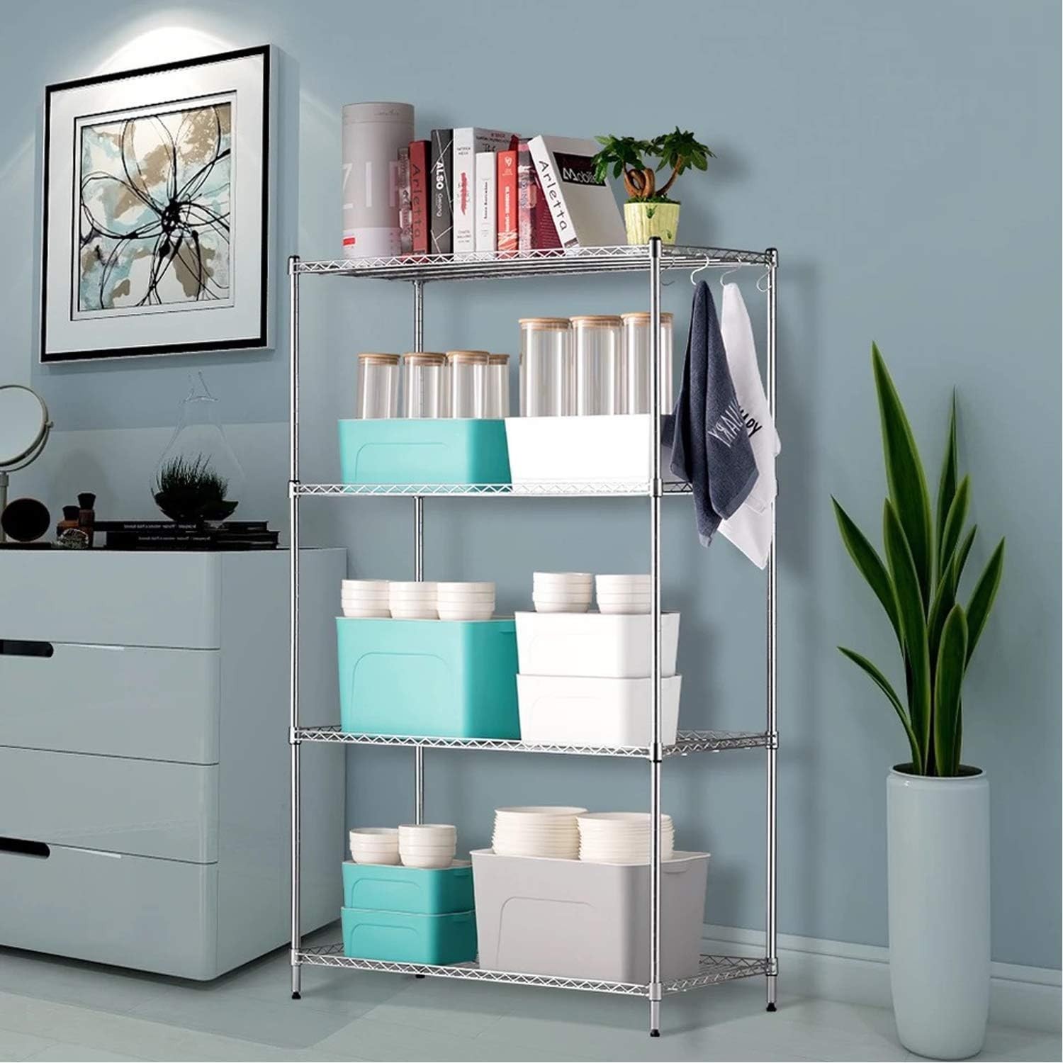 Wire Shelf Clips,40-Packs Wire Shelving Shelf Lock Clips for 1" Post- Shelving S