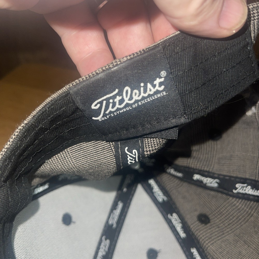 Titleist Grey Plaid Adjustable Golf baseball hat cap Strap Embroidered