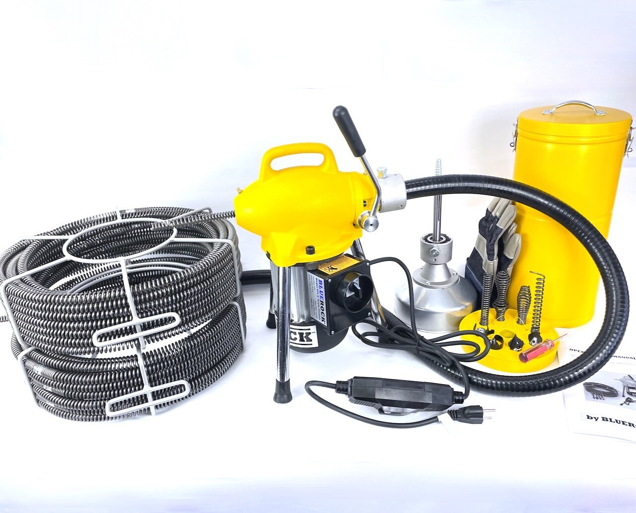 120' Kit S75 BLUEROCK ® 3/4" to 4" Sectional Drain Machine Snake Sewer Cleaner