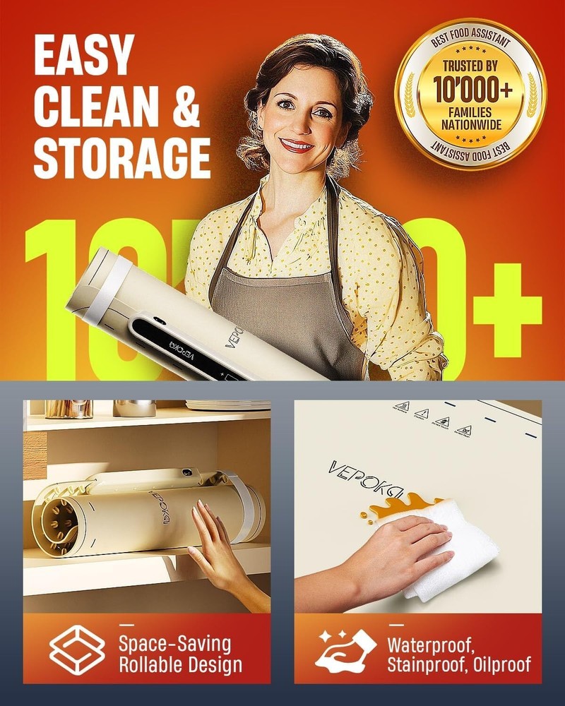 Energy-Efficient Buffet Warming Tray - Rollable Silicone Design for Easy Storage