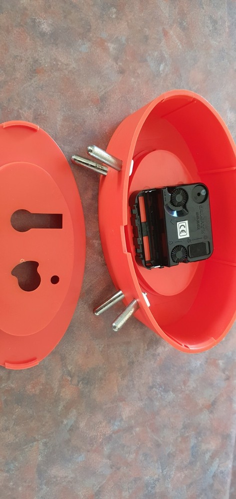 Orange desktop bedside clock oval battery operated working