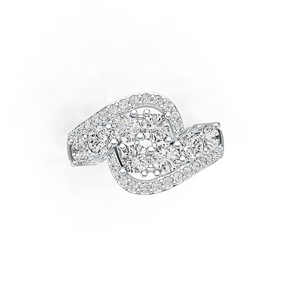 Sterling Silver Semi Mount Ring Setting Round RD 4x4mm White Topaz