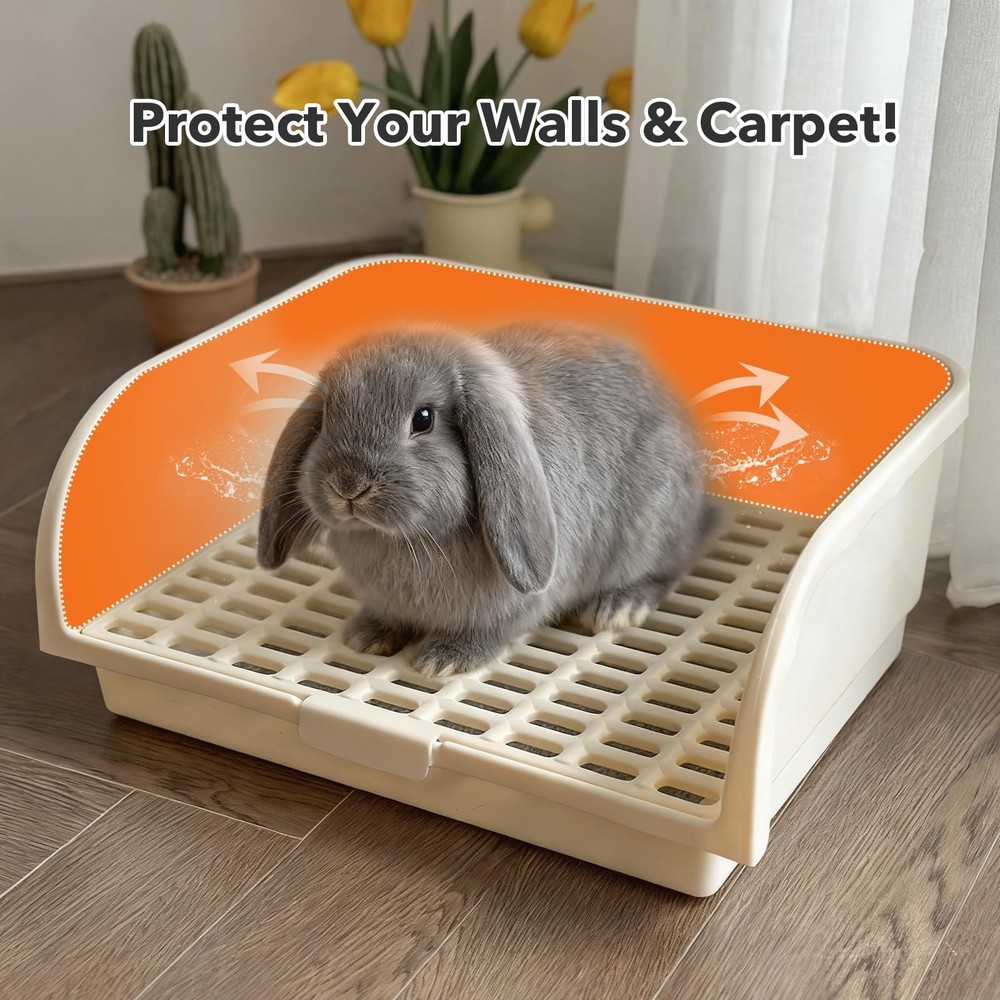 Rabbit Litter Box - Extra Large Bunny Litter Box, Easy to Clean and Disassemb...