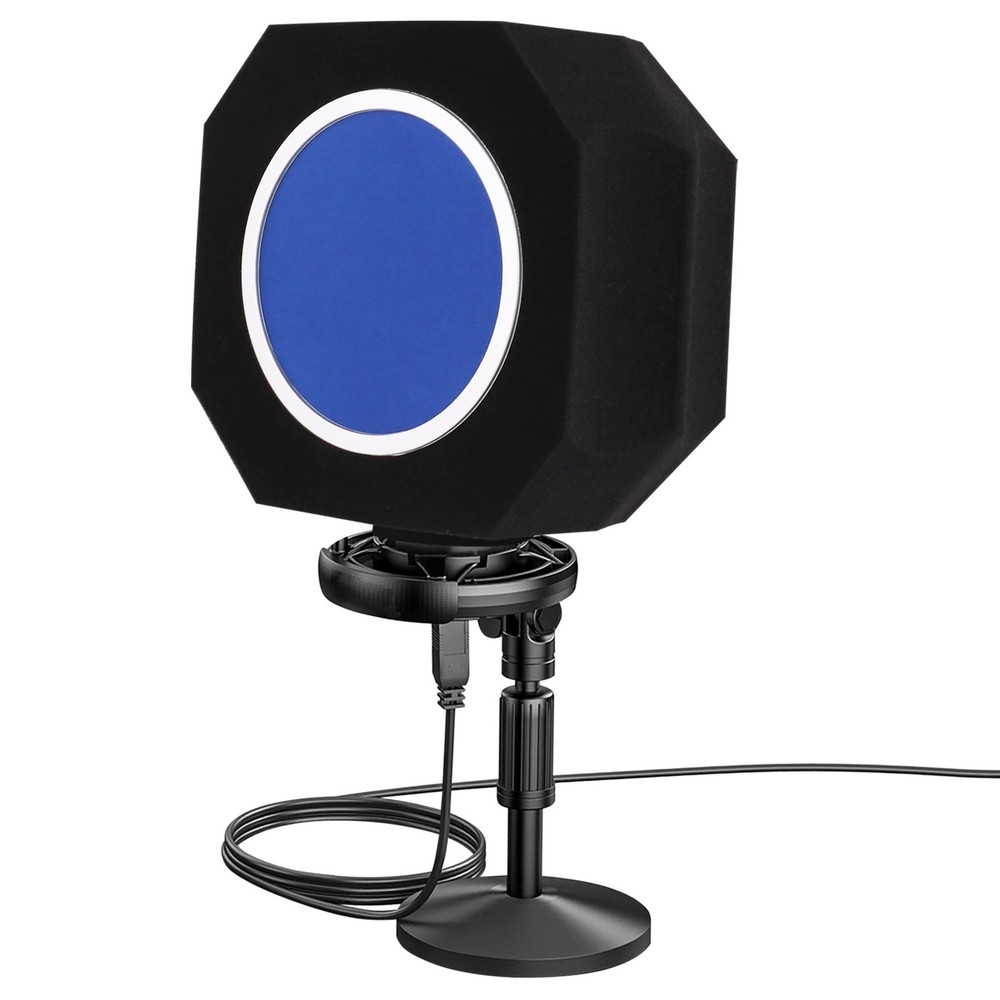 Professional Microphone Isolation Shield with Pop Filter,Reflection Filter fo...