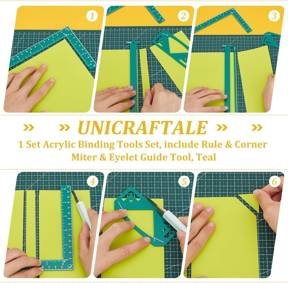 1 Set 17Pcs Flexible Acrylic Bookbinding Templates Binding Package Teal Bookbin