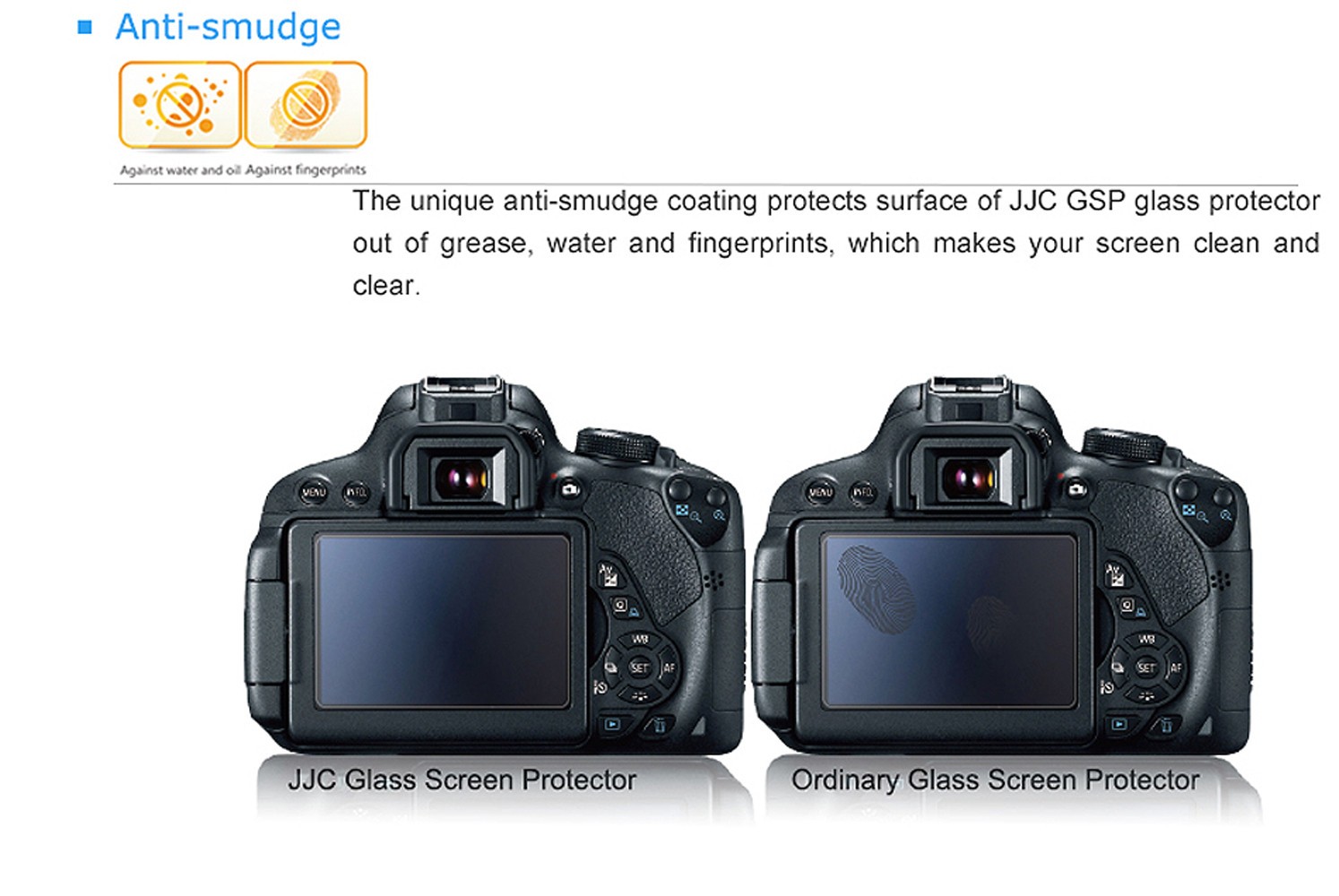 2 Pcs JJC TEMPERED glass Ultra-thin LCD Protector Nikon D5300 D5500 D5600