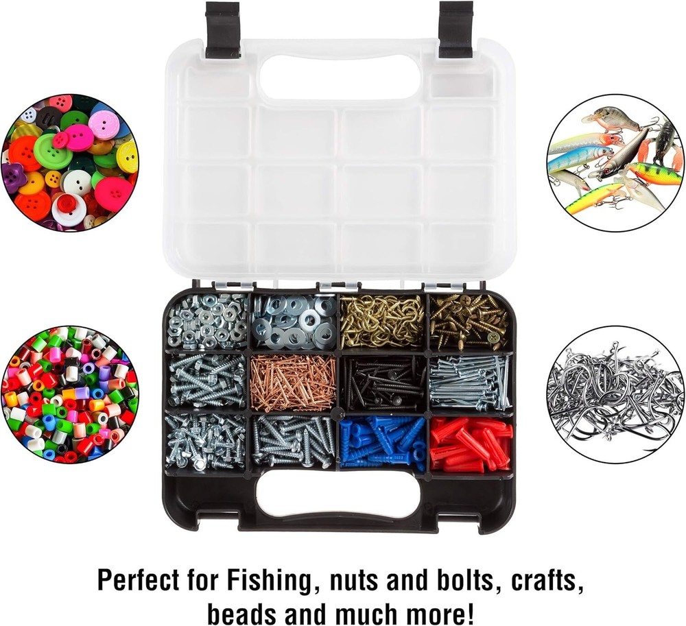 Multi-Functional Portable Organizer with 14 Compartments for Beads, Tools & More