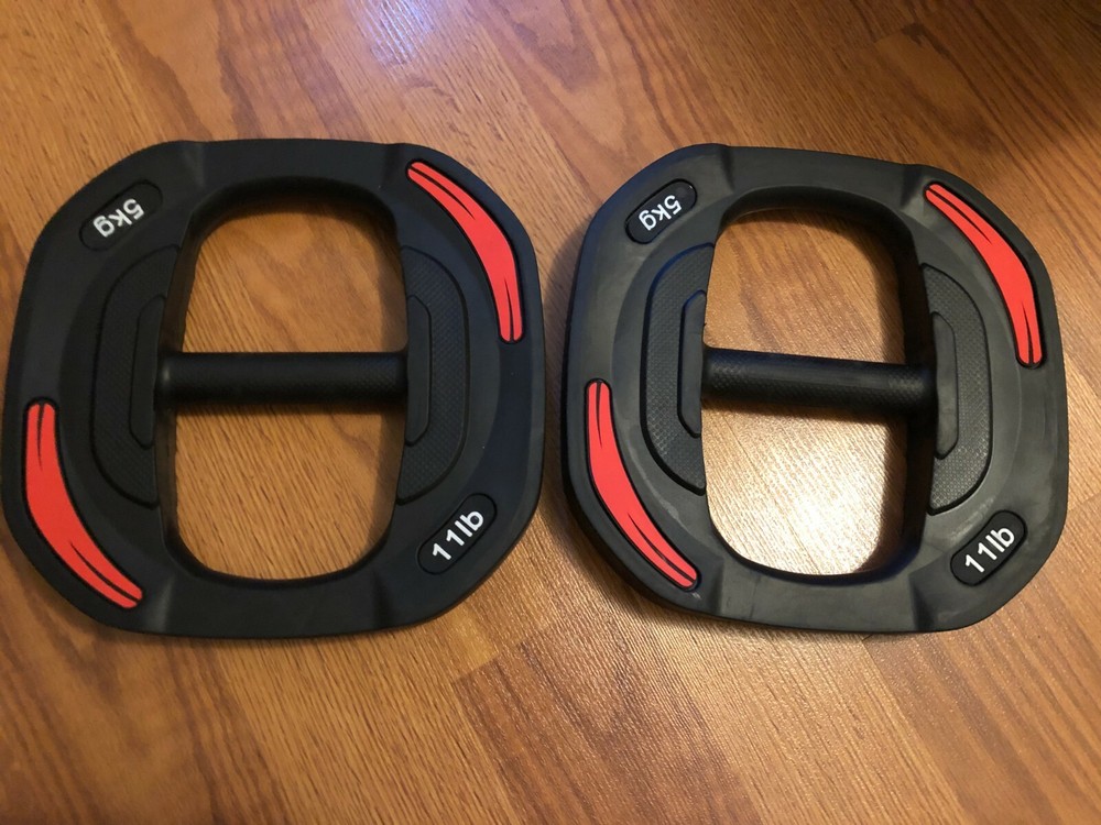 2x 5kg Plate Pump Weight Set compatible with smart adjustable barbell